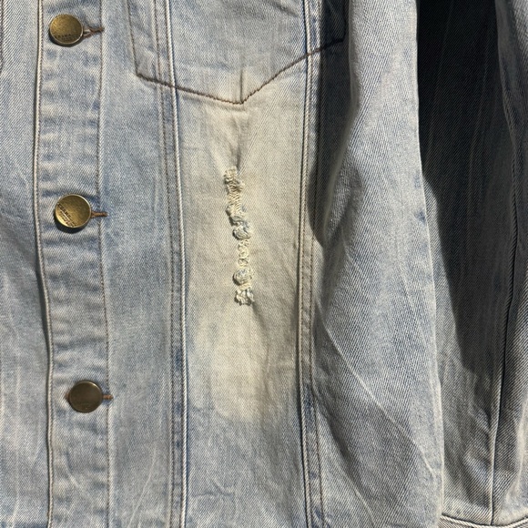 Bibisama Anime Hagane Jean Jacket Distressed Light Blue Denim Size 2 (Medium) - Picture 4 of 14